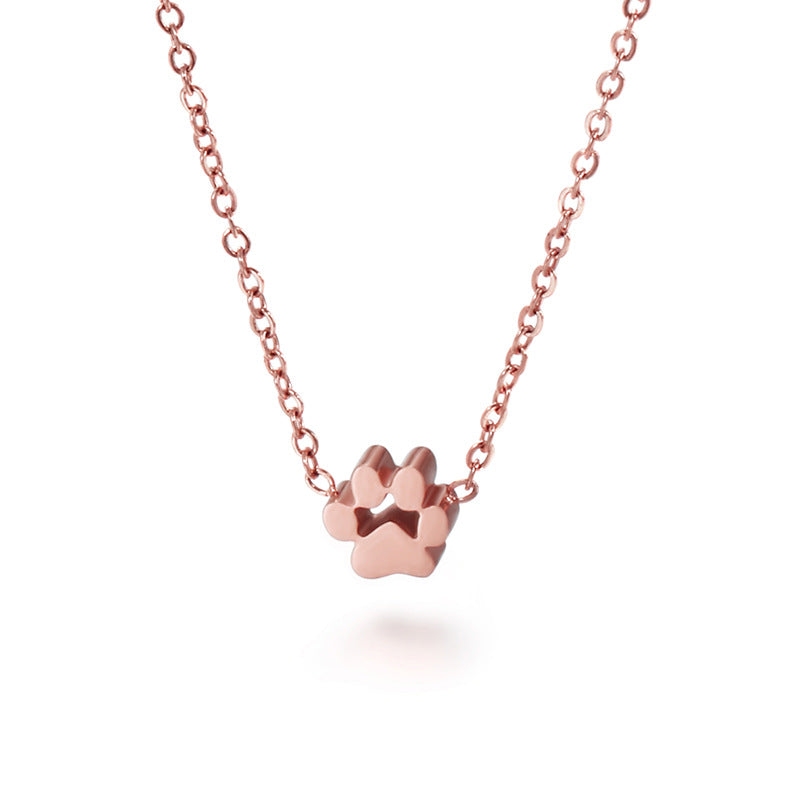 Wholesale Small Animal Paw Print Gold Plated Necklaces